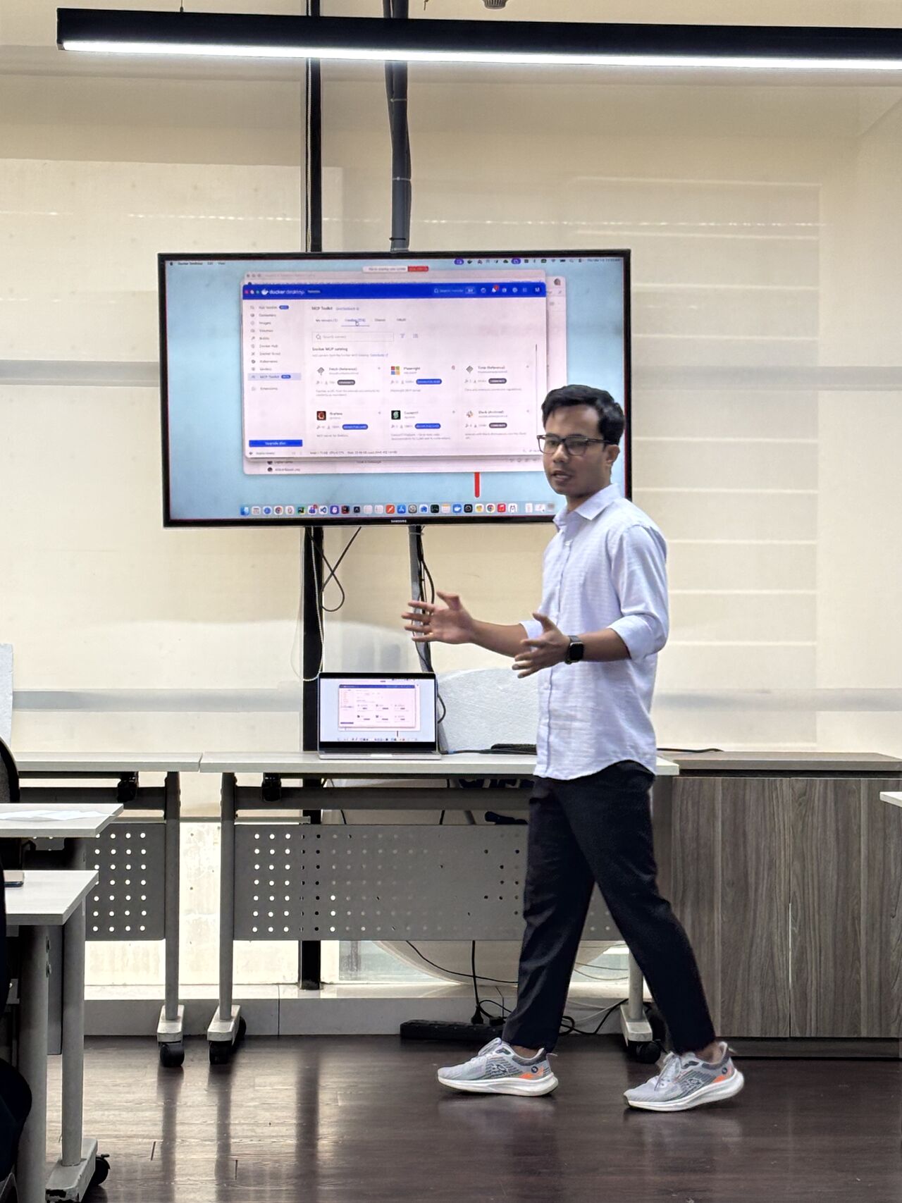 Presenting during a BRAC IT workshop